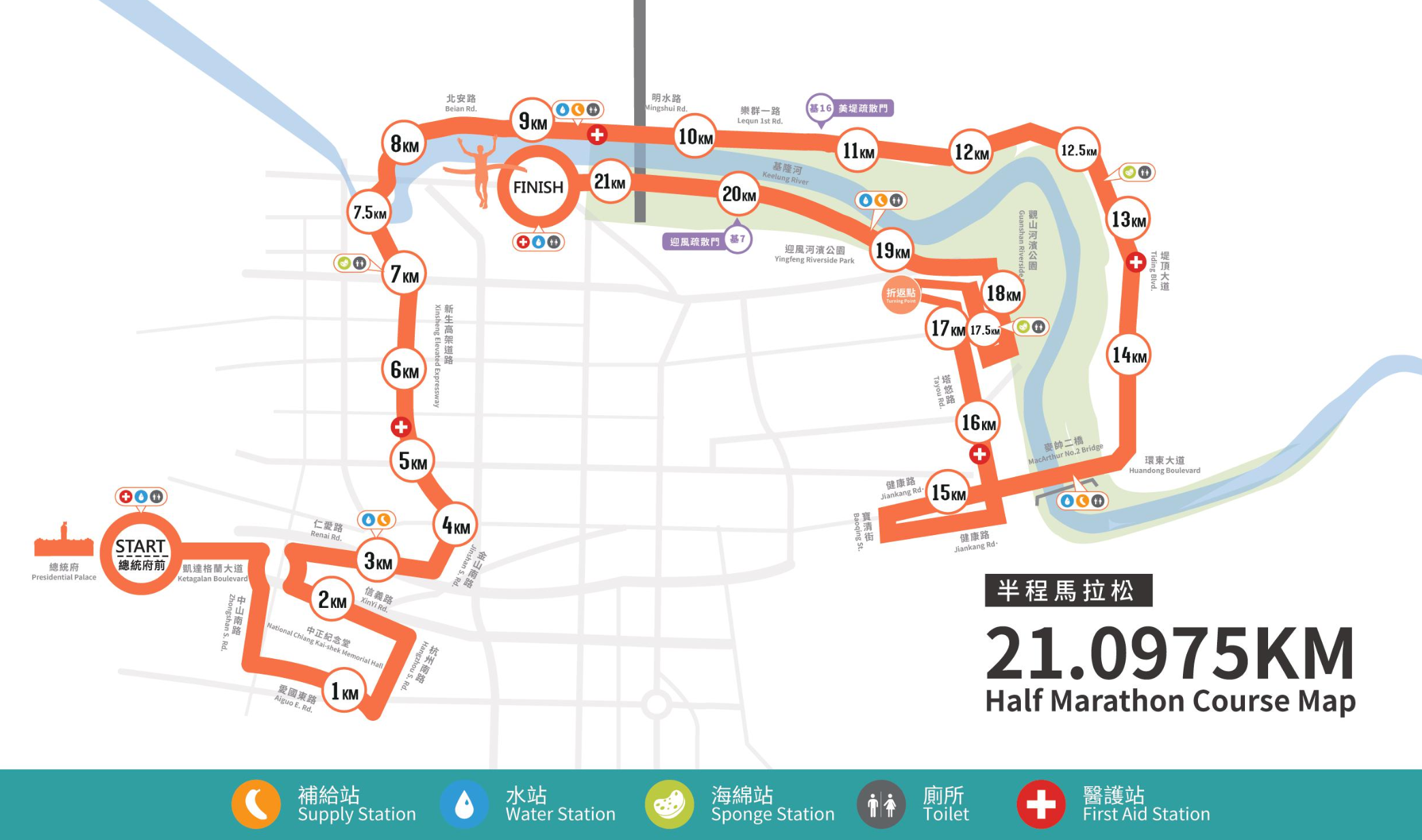 21K Half Marathon Route Map
